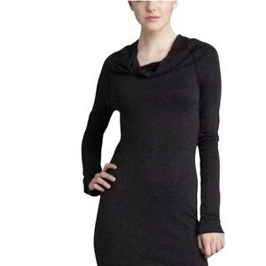 Standard James Perse Heathered Charcoal Cowl Neck Long Sleeve Bodycon Dress Size